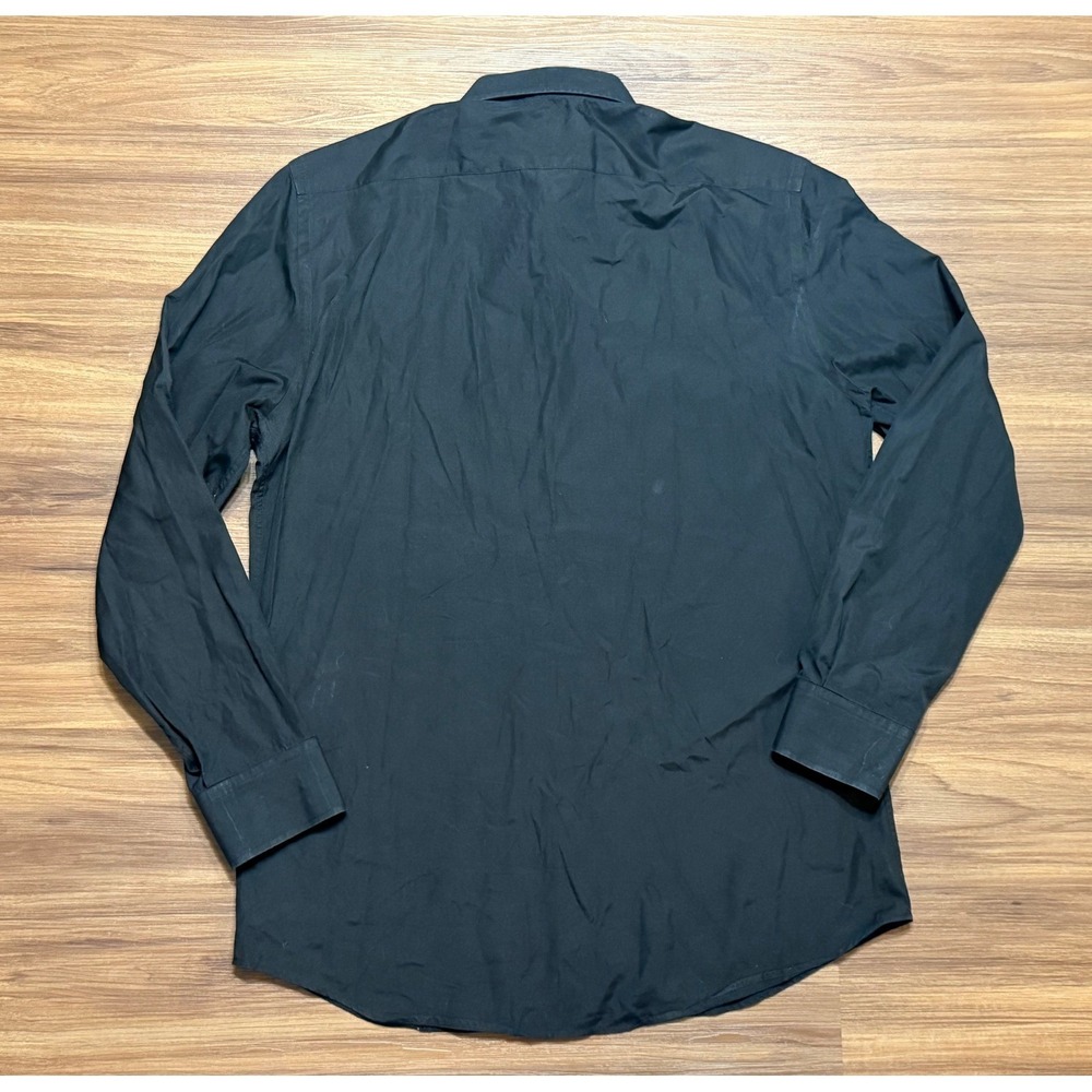 Burberry London Mens Tailored Fit Button Down Shirt Black Long Sleeve Sz 16-41 R - Picture 8 of 11